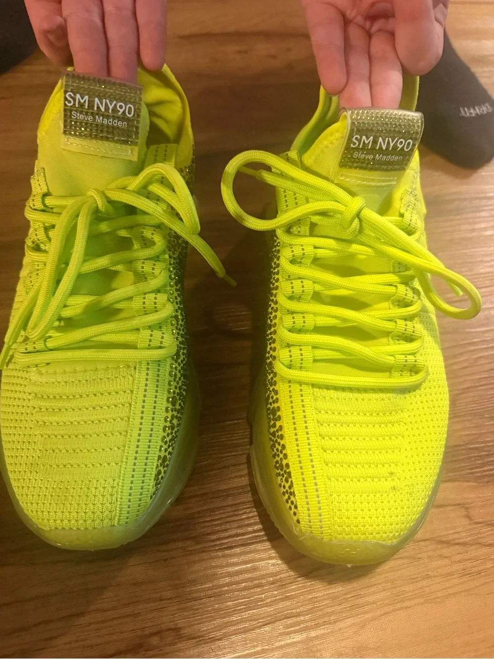 Steve Madden Neon Yellow SM NY90 Athletic Sneakers